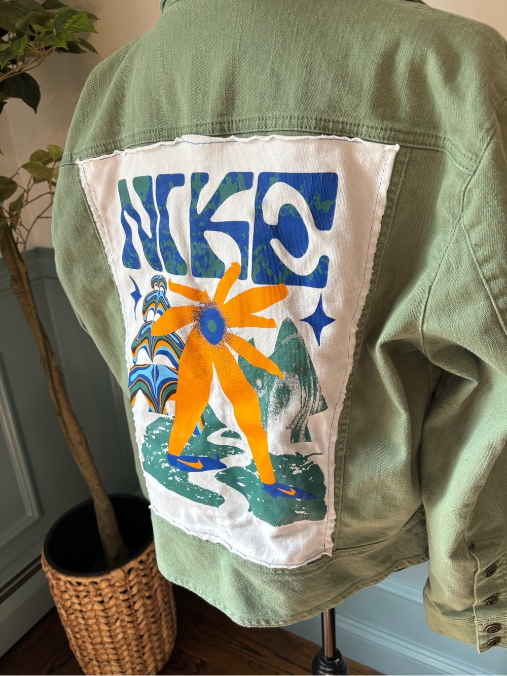 Upcycled Nike Denim Jacket - Picture 3 of 5